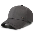 Classic dark grey cotton twill baseball cap with a subtle metallic side logo detail - Adjustable / Light Gray