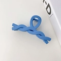 Large blue resin hair claw clip with twisted woven design for elegant hair styling - Twisted Chain / 11cm / Blue