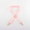 Adjustable pink woven nylon crossbody bag strap with light gold metal swivel hooks - Cherry Pink