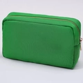 Waterproof green nylon cosmetic bag with premium gold zipper and large capacity - Green