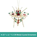 Christmas iron crystal spider hanging ornament in gold with red and green beads - Style 11-Spider/Insect