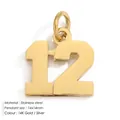 Minimalist number pendant in 14K gold finish made of high quality stainless steel - Number 12