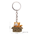 3D cartoon orange tabby cat in a box keychain with dimensions 2.8x3.0cm and 14g weight - Keychain / Box Orange Cat