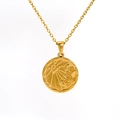 18k gold plated stainless steel constellation pendant necklace with sun moon star engraving - Aquarius