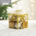 Set di addobbi natalizi dorati con palline e scatoline regalo in confezione da 8 cm - Oro