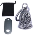 Campanello protettivo con rilievo di rose, sacchetto in velluto e supporto - Argento Vintage + Sacchetto + Supporto