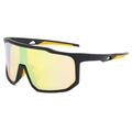 Gafas de sol deportivas para ciclismo con montura negra, detalles amarillos y lentes de color - Montura Negra Lentes Amarillas