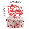 Topper per torta Happy Valentine's Day rosso glitterato con cuore e labbra decor - Grande Topper Per Torta Con Scritta San Valentino