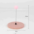 Pink plush cat toy spring wand with a 20cm round base and fluffy ball for kittens - Spring Ball Teaser Style / Pink