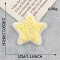 Yellow chenille star patch with white embroidered edges for DIY craft decoration - Bright Yellow Star (Iron-on)