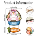 Easter bunny basket and carrot wood door sign hanging decoration for holiday home decor - Bunny Basket Happy Easter Style (Y26Y90018_Q)