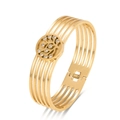 Elegante bracciale rigido geometrico dorato multistrato con accenti di cristallo - Oro