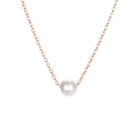 Collier perle baroque avec chaîne élégante en acier inoxydable or rose pour femme - Or rose