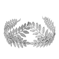 Eleganter silberner Metall-Blätterkranz Haarschmuck im klassischen Lorbeerblatt-Stil - Silber