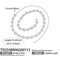 Catena da vita in acciaio inossidabile argento con maglie a naso di maiale e misure - Catena in Vita (72+40cm) / Argento