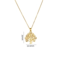 Collana Albero della Vita dorata con zirconi, dimensioni 26mm per 22,6mm - Albero della Vita Strass Bianco (A1792)