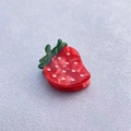Cute strawberry acetate hair claw clip with red body and green leaves in y2k style - Strawberry (2cm)