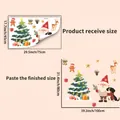 Size guide for Santa Claus wall sticker showing package dimensions and finished wall layout - PH_QTX24 Christmas