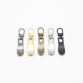 Universal metal zipper pull replacements in five colors including gold, black, and silver - Wavy Shape - 5 Mixed Colors