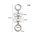 Silver bow-shaped metal extension chain for mini bags with white enamel finish - Silver Ring + White Bowknot