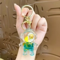 Astronaut liquid quicksand keychain featuring gold stars and blue fluid in hand - Oil Liquid Quicksand Astronaut-Blue