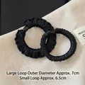 Set de dos coleteros de satén negro plisado con diámetros de 7 cm y 6,5 cm - Juego (Paquete de 2) / Negro
