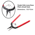 Detail view of mini red-handled needle-nose pliers for precision jewelry DIY and crafts - Side Needle Nose Pliers (Small)