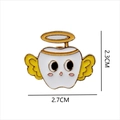 Detail view of cartoon angel tooth metal badge showing size 2.3cm height and 2.7cm width - Angel Tooth (KN1632)