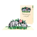 Biglietto 3D per la festa della mamma con elefante verde su carta di alta qualità - Elefante per la festa della mamma