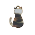 Calico cat enamel charm with gold alloy trim for DIY jewelry and keychain making - Calico Cat (18949)