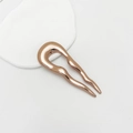 Elegant rose gold U-shaped metal hair pin with polished minimalist streamlined design - Chocolate