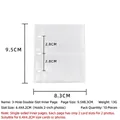 Macro view of 3-hole laser sparkling photo album refill pages with size measurements - 3-Hole 2-Grid Inner Pages 10 Sheets (2-Inch)
