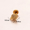Goldener Planeten-Ohrknorpel-Stecker mit Zirkonia und 0,9 cm Größenmarkierung - Saturn/Planet / Gold 6#