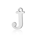 Polished stainless steel lowercase letter j charm pendant for DIY jewelry making - Letter J(LA060-Jx5)