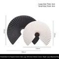 Minimalist black and white fan-shaped ceramic vase set with weight and size details - Pointed-bottom Fan-shaped White Small Black Large Ornament