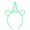 Green unicorn headband with spiral horn and ears on a clean white background - Luminous Unicorn / Green