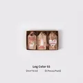 Christmas wood tags set with reindeer tree and heart patterns for DIY tree decor - Raw Wood Style 01 Set of 6