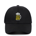 Gorra de béisbol negra con bordado Save Water Drink Beer y diseño de jarra de cerveza - Ajustable / Negro