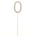 Number 0 cake topper with sparkling rhinestones in gold finish for birthday decorations - Number 0 / Gold