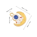 Golden astronaut sitting on moon pendant with blue enamel and dimensions 1.9x1.8cm - Astronaut Sitting on Moon