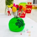 Creative fruit fork set with vibrant fruit charms and green base for home decoration - Watermelon Base + 10 Mixed Style Forks