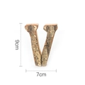 Natural birch bark wooden alphabet letter V decoration 9cm height Nordic style ornament - Letter V