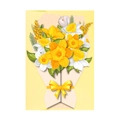 Tarjeta de felicitación pop-up 3D con ramo de narcisos amarillos y un lazo - S579# Amarillo (Tarjeta+Sobre+Embalaje Independiente)