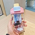 Gobelet à paille rose et bleu avec motif de chat noir et texte Dream Big mignon - 600ml / Rose (932)