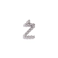 Silver twisted rope letter Z charm pendant in durable stainless steel for jewelry making - Mini Twist Letter Pendant-Steel Color-Z