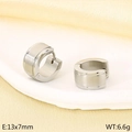 Minimalist silver stainless steel C-shaped matte ear buckle earrings for men and women - Steel (KE112938-GC)