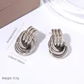 Silver Intertwined Hoop Earrings ZJGE1950