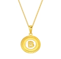Collier avec pendentif lettre B en acier doré avec nacre blanche sur une fine chaîne dorée - Lettre B(S-P005-B)