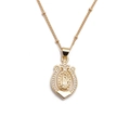 Collar con colgante de la Virgen María y marco de herradura chapado en oro - Colgante Herradura Virgen María - Dorado