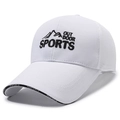 Casquette de baseball blanche en maille respirante avec broderie et visière longue - Réglable / Blanc